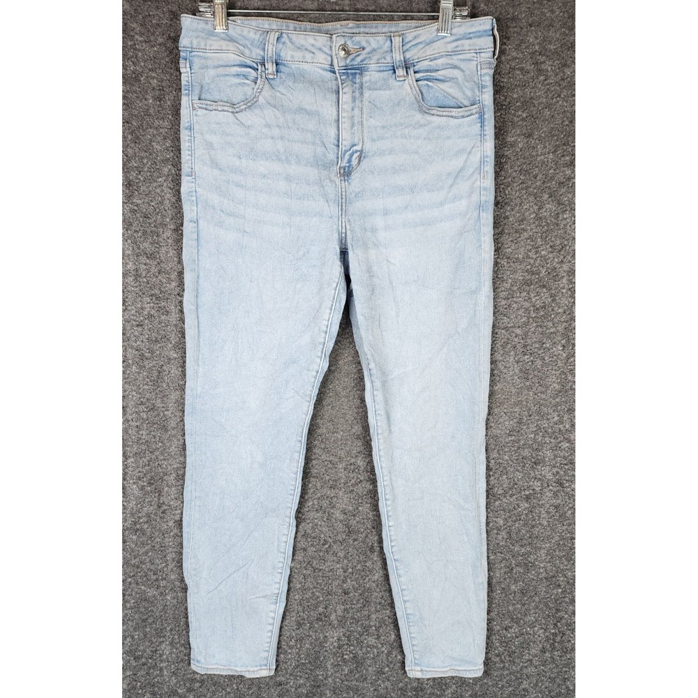 American Eagle Jeans Womens 14 Next Level Stretch Light Wash Skinny High Rise
